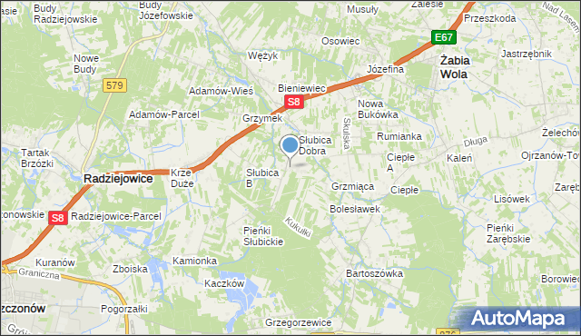 mapa Słubica-Wieś, Słubica-Wieś na mapie Targeo